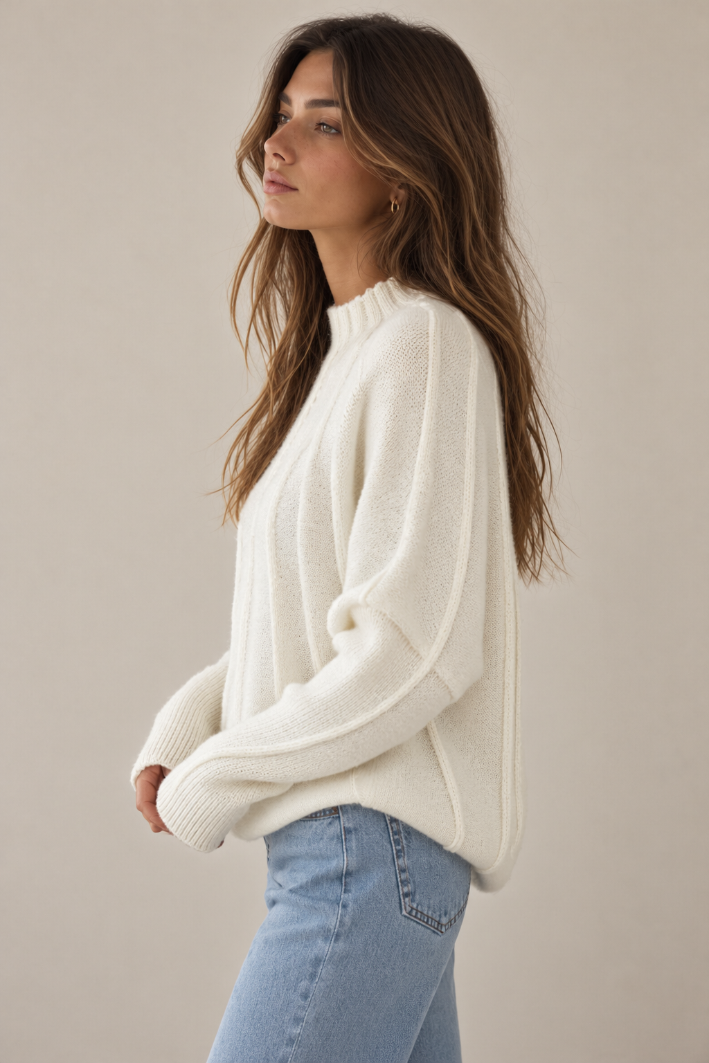 Celeste Sculpted Mock Neck Pullover