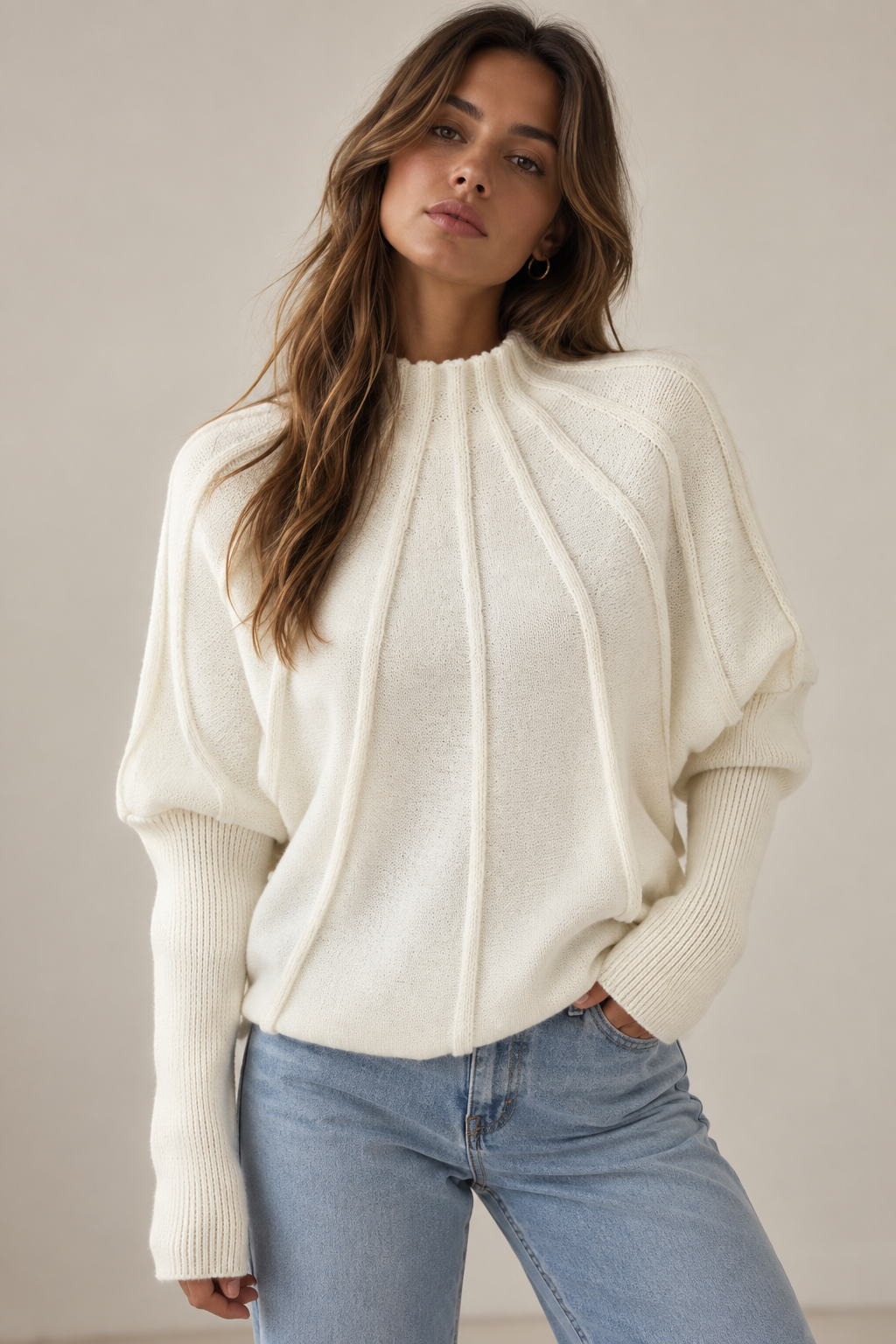 Celeste Sculpted Mock Neck Pullover