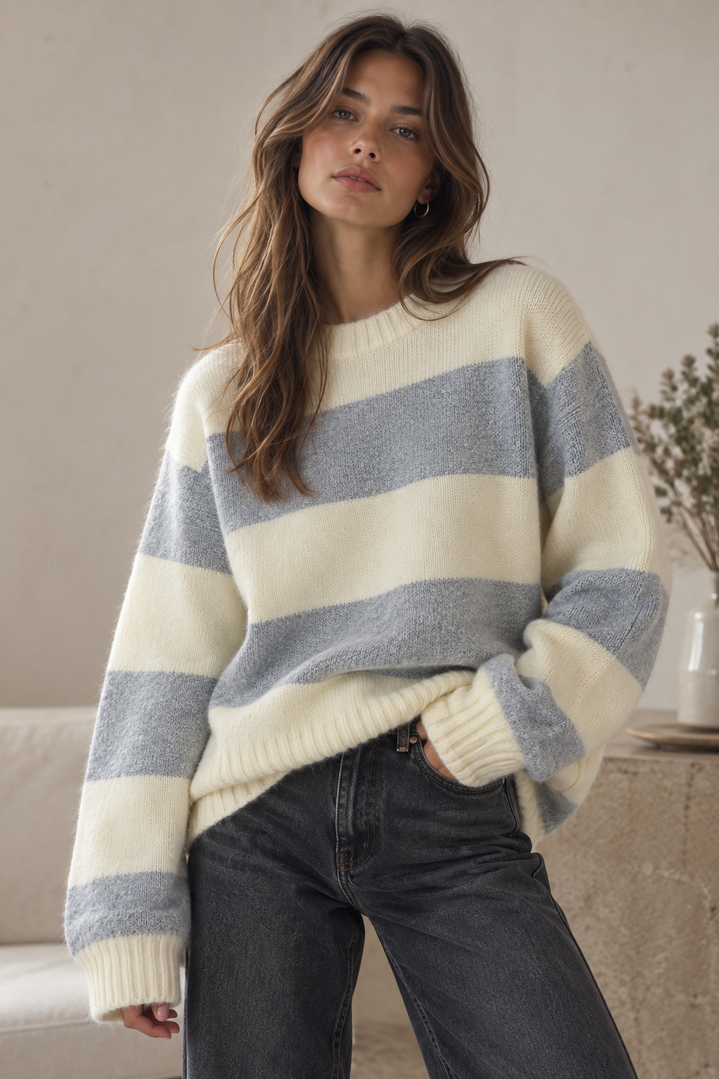 Noelle Two-Tone Oversized Cozy Sweater